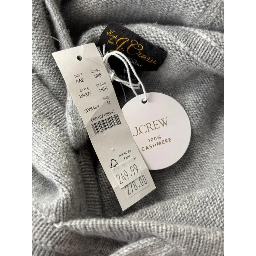 J.Crew Midweight cashmere raglan-sleeve hooded sweater